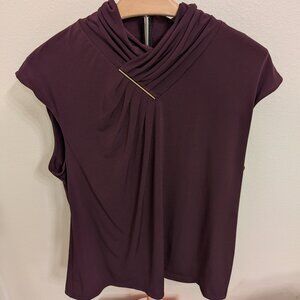 Calvin Klein sleeveless career blouse in Plum